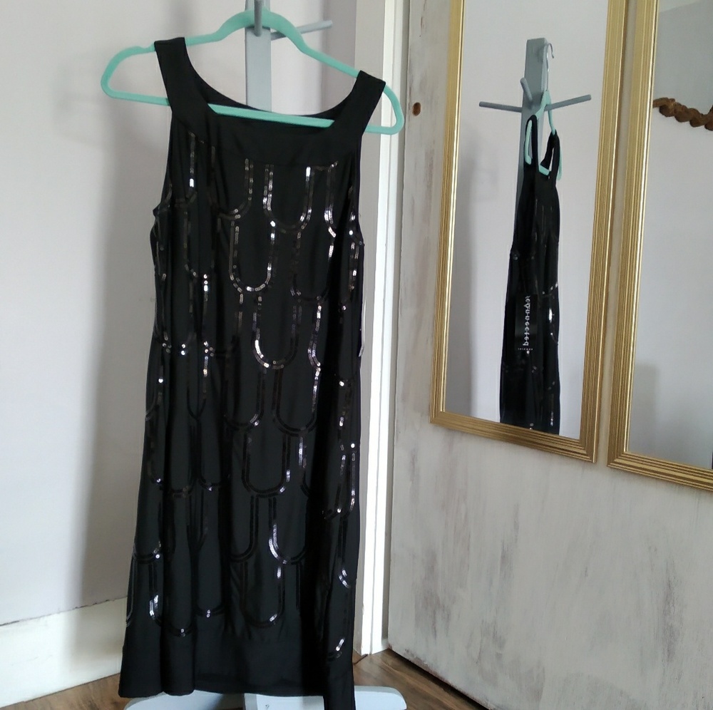 Black sequin party dress. Size 14.